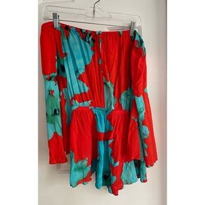 Off the shoulder floral romper